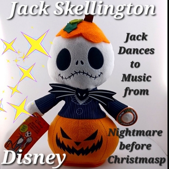 Disney Other - Disney Halloween Jack Skellington Musical Animated Plushie in a Jack O' Lantern